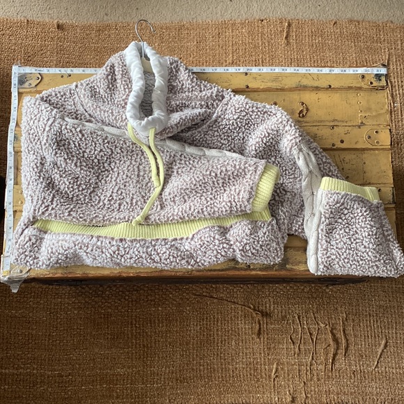 FP FREE PEOPLE BRAND STRETCH BOHO FLEECE PULLOVER SHERPA JACKET SWEATSHIRT TOP M - Picture 6 of 17